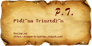 Plésa Trisztán névjegykártya